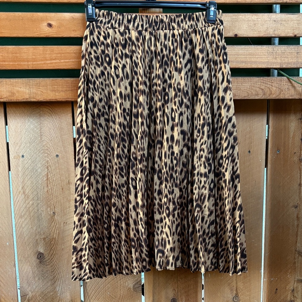 Chic Animal Print A-Line elastic waist Skirt